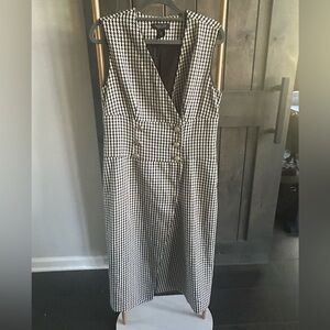 Rachel Zoe Black and White Houndstooth Midi Dress